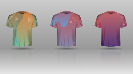 Poster - Set of men t-shirt with colorized vector template