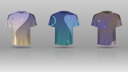 Poster - Set of men t-shirt with colorized vector template