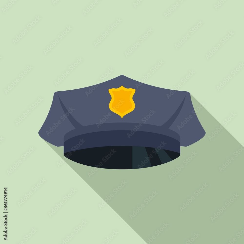 Capd Cop Sign Police officer cap icon. Flat illustration of police officer cap vector ...