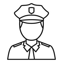 Poster - policeman avatar icon. outline policeman avatar vector icon for web design isolated on white backgro
