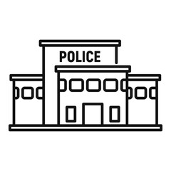 Poster - police station building icon. outline police station building vector icon for web design isolated on