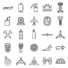 Poster - industry aircraft repair icons set. outline set of industry aircraft repair vector icons for web des