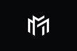 Minimal elegant monogram art logo. Outstanding professional trendy awesome artistic M MM initial based Alphabet icon logo. Premium Business logo White color on black background