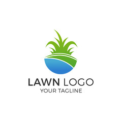 Wall Mural - Lawn Logo Design Vector Illustration