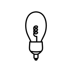 Poster - conic bulb light icon, line style