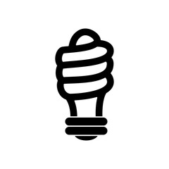 Poster - mini spiral bulb light icon, silhouette style