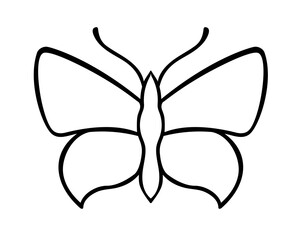 Wall Mural - Butterfly - a linear vector template for coloring or cutting. Contour Butterfly Pattern. Outline.