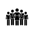 group of pictogram woman and men icon, silhouette style
