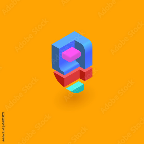 Photographie color isometric logo, latter disign