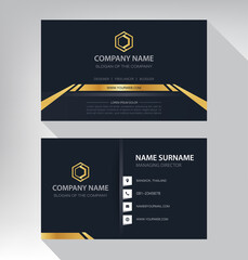 Wall Mural - Business card in modern luxury style black and gold color