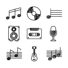 Poster - bundle of music set icons