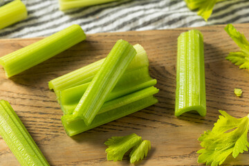 Poster - Organic Green Cut Celery Sticks