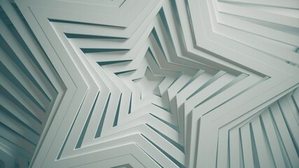 Poster - Abstract star pattern with offset effect and smooth white color. Animation of white blank stars. Abstract background for business presentation. Seamless loop 4k 3D render