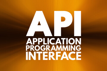 Poster - API - Application Programming Interface acronym, technology concept background