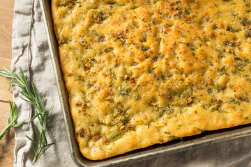 Canvas Print - Homemade Garlic and Rosemary Focaccia Bread