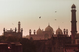 Fototapeta  - Sunset view Badshahi mosque Lahore city