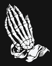 Praying Skeleton Hands Vector Illustration
