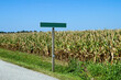 Cornfield and Blank Road Sign
