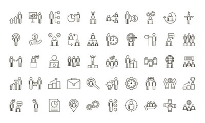 bundle of business people avatars set icons