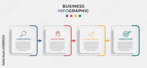 Fotografía Business Infographic design template Vector with icons and 4 four options or steps