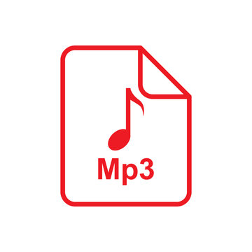 Mp3 file icon design isolated on white background