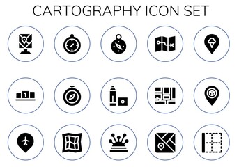 Poster - Modern Simple Set of cartography Vector filled Icons