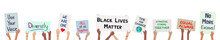 Black Lives Matter Children Holding Signs To Protest For Justice Banner