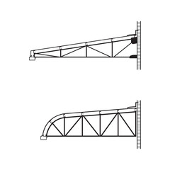 Wall Mural - Roofing building steel frame cover roof truss.
Basic components of a roof truss. On white background.