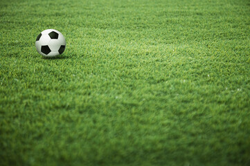  A soccer ball on the playing field