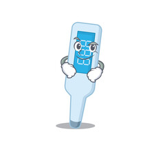 Poster - A cute caricature picture of digital thermometer having confident gesture