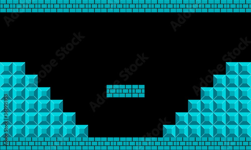 Photographie Illustration scene of famous old videogame that we love, the retro styled of scr