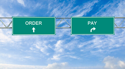 Poster - Road sign to order and pay