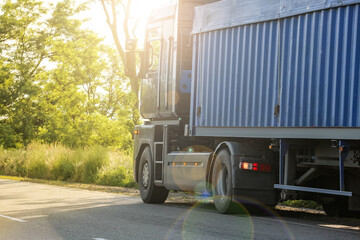 Big modern truck on road