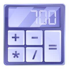 Poster - Big button calculator icon. Cartoon of big button calculator vector icon for web design isolated on white background