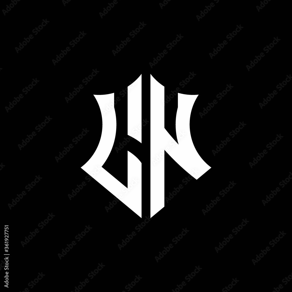 LN monogram logo with a sharp shield style Stock Vector | Adobe Stock