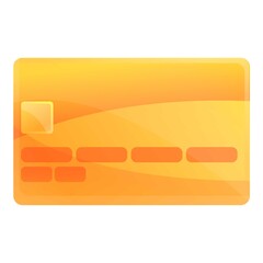 Poster - Credit gold bank card icon. Cartoon of credit gold bank card vector icon for web design isolated on white background