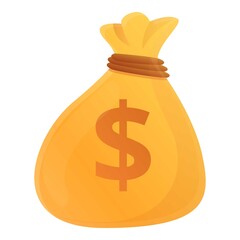 Poster - Money bag icon. Cartoon of money bag vector icon for web design isolated on white background