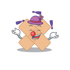 Poster - A cross bandage cartoon design style love playing juggling