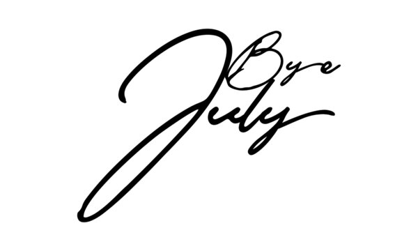 Bye July on White Background