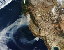 Satellite View Of The Wildfires In Paradise, California.Elements Of This Image Furnished By NASA.