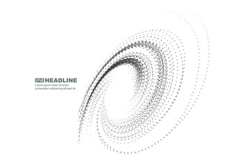 Poster - Black and white texture dynamic particle swirl abstract graphic texture background.