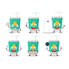 Poster - Cartoon character of sunblock with various chef emoticons