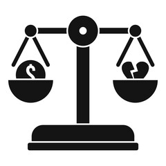 Poster - Divorce balance icon. Simple illustration of divorce balance vector icon for web design isolated on white background