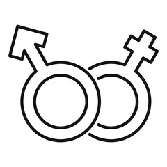 Poster - divorce male female icon. outline divorce male female vector icon for web design isolated on white b