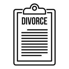 Poster - divorce clipboard icon. outline divorce clipboard vector icon for web design isolated on white backg