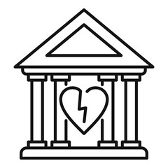 Poster - divorce courthouse icon. outline divorce courthouse vector icon for web design isolated on white bac