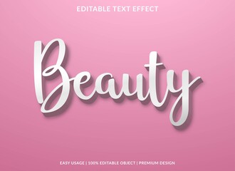 Poster - beauty text effect template with 3d style and minimalist font concept use for brand label and logotype sticker