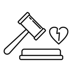Poster - judge break divorce icon. outline judge break divorce vector icon for web design isolated on white b