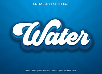 water text effect template with 3d style and retro font concept use for brand label and logotype sticker