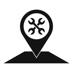 Poster - Service center map pin icon. Simple illustration of service center map pin vector icon for web design isolated on white background